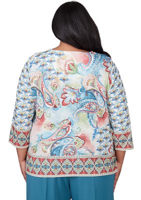 Plus Sedona Sky Paisley with Medallion Border Top