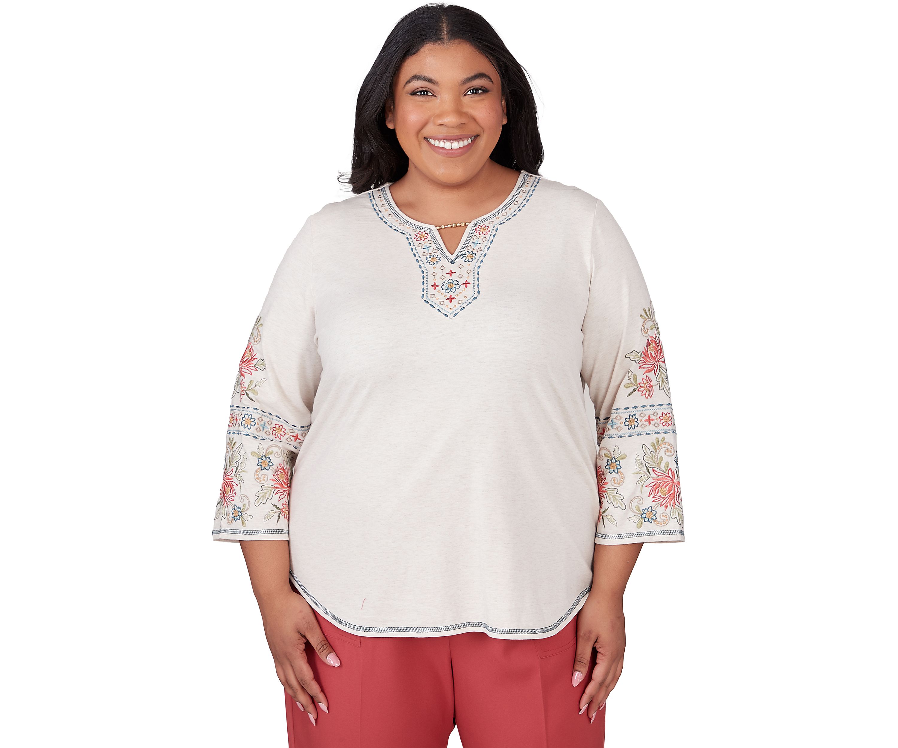 Plus Size Sedona Sky Embroidered Top
