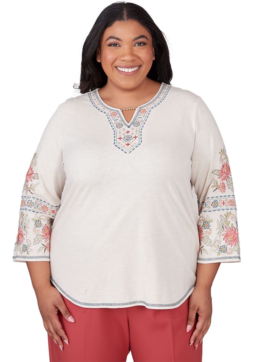 Plus Size Sedona Sky Embroidered Top
