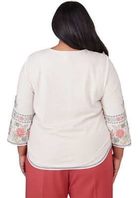 Plus Sedona Sky Embroidered Top