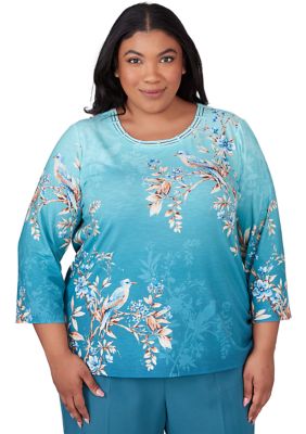 Plus Sedona Sky Ombré Bird Top