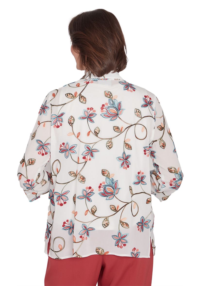 Petite Sedona Sky Embroidered Two for One Top