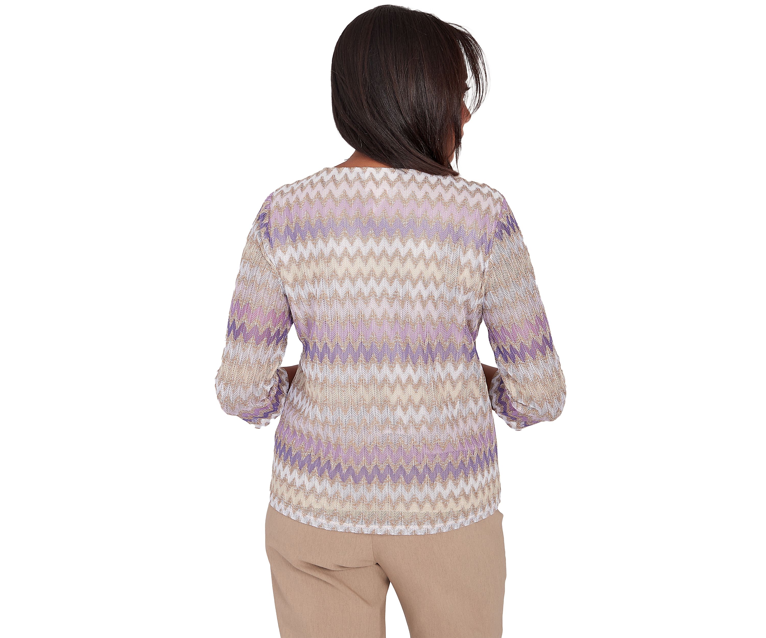 Womens Charm School Spliced Zig Zag Stripe Top