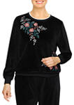 Plus Size Asymmetric Embroidered Pullover