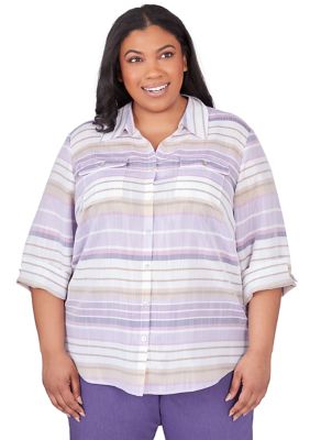 Plus Charm School Stripe Shirt