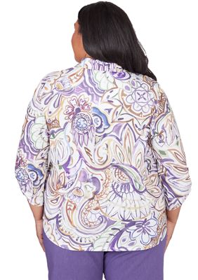 Plus Charm School Drama Paisley Top