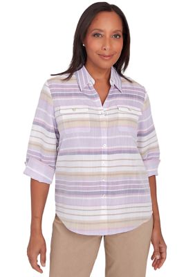 Petite Charm School Stripe Shirt