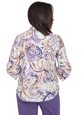 Petite Charm School Drama Paisley Top