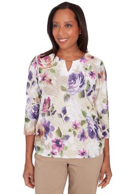 Petite Charm School Floral Texture Top