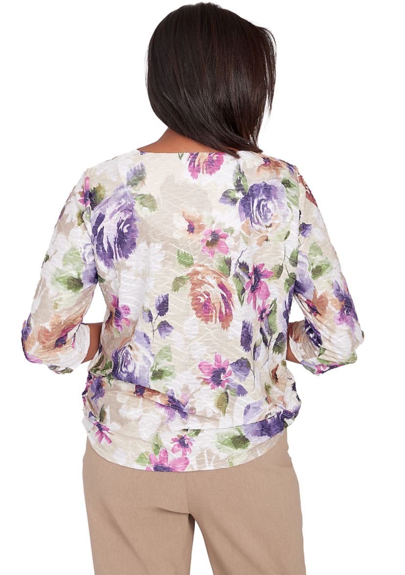 Petite Charm School Floral Texture Top