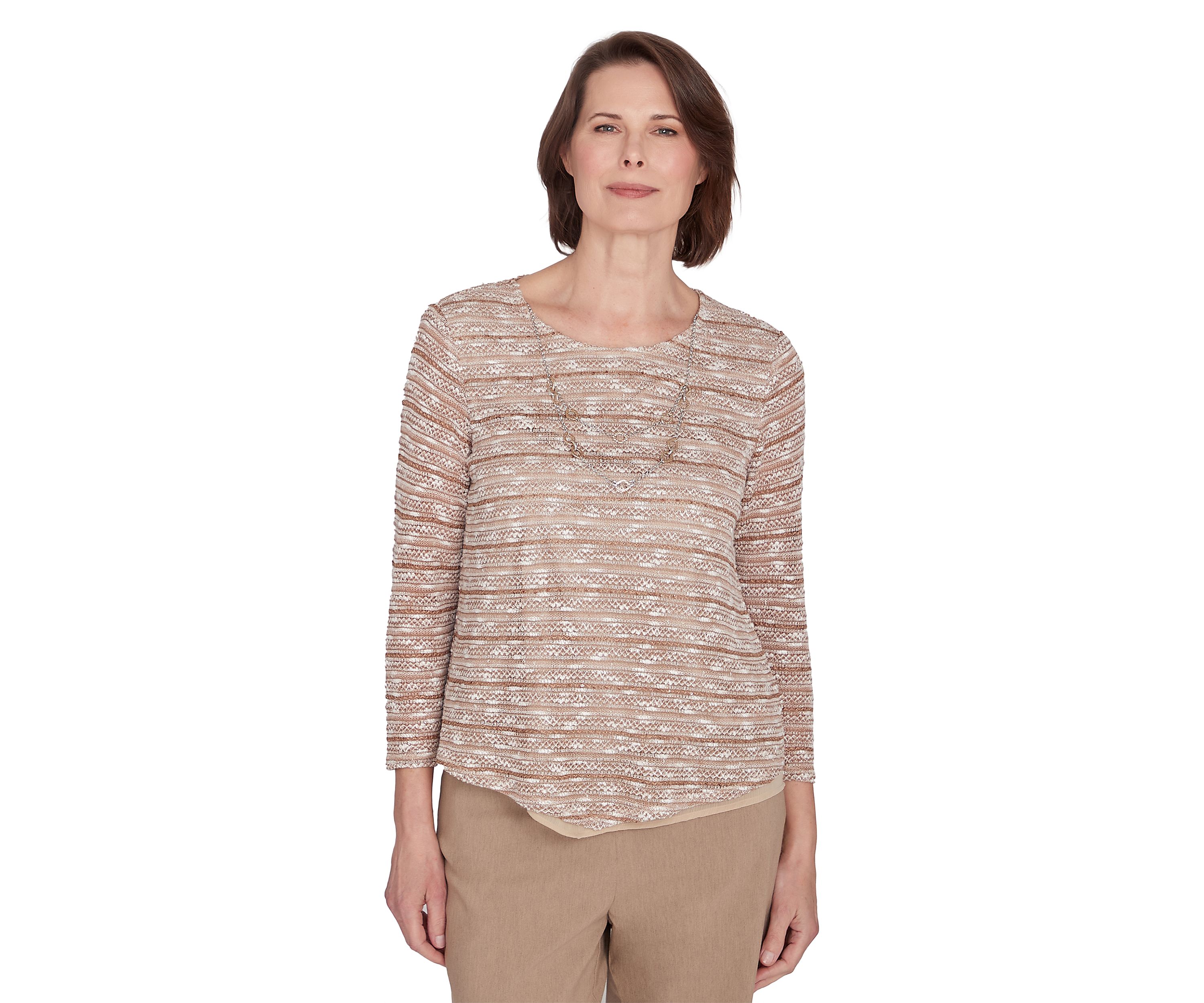 Petite Charm School Space Dye Texture Biadere Top