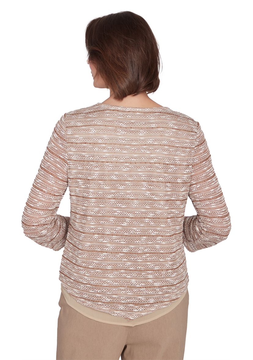 Petite Charm School Space Dye Texture Biadere Top