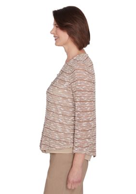 Petite Charm School Space Dye Texture Biadere Top