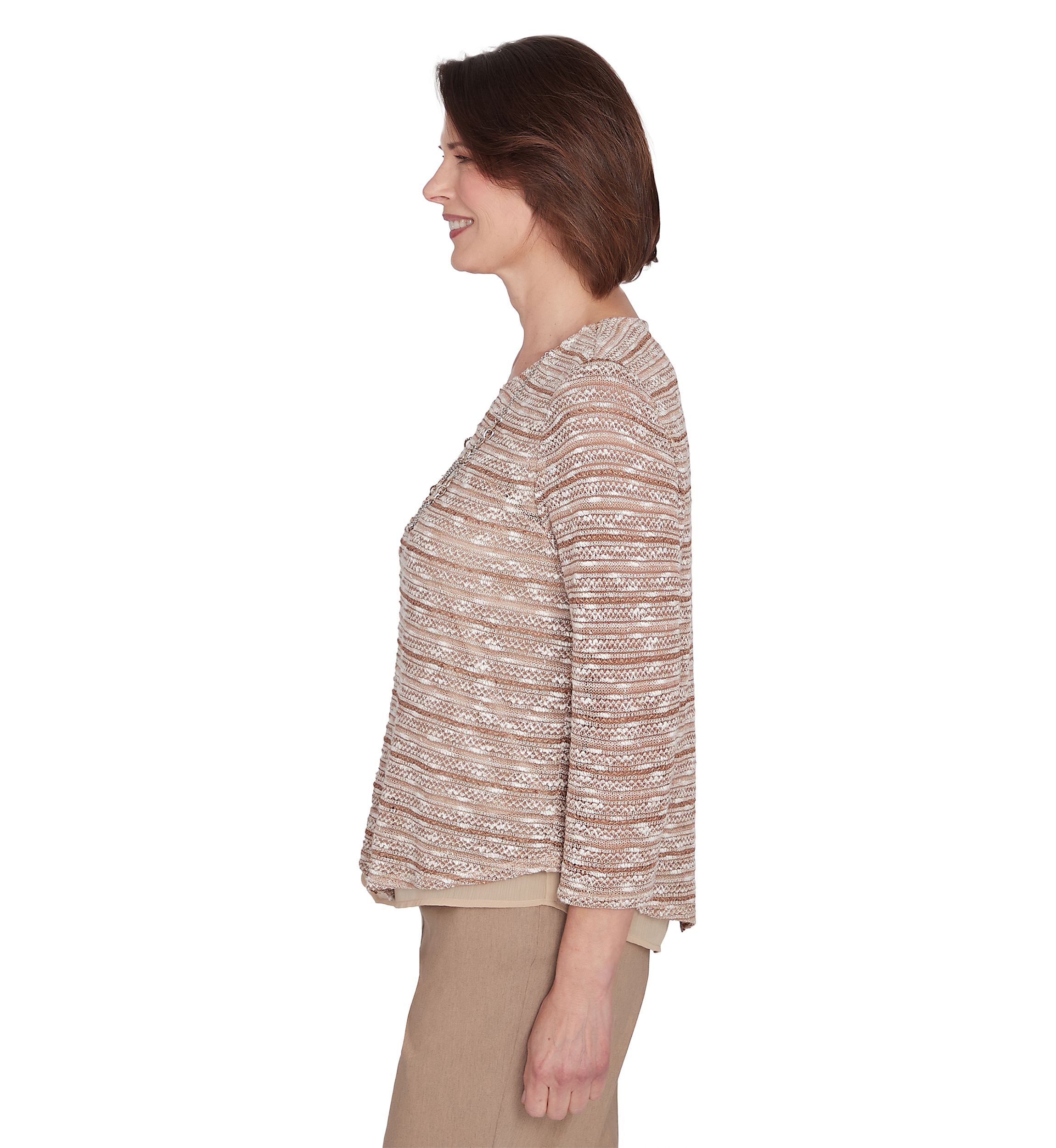 Petite Charm School Space Dye Texture Biadere Top