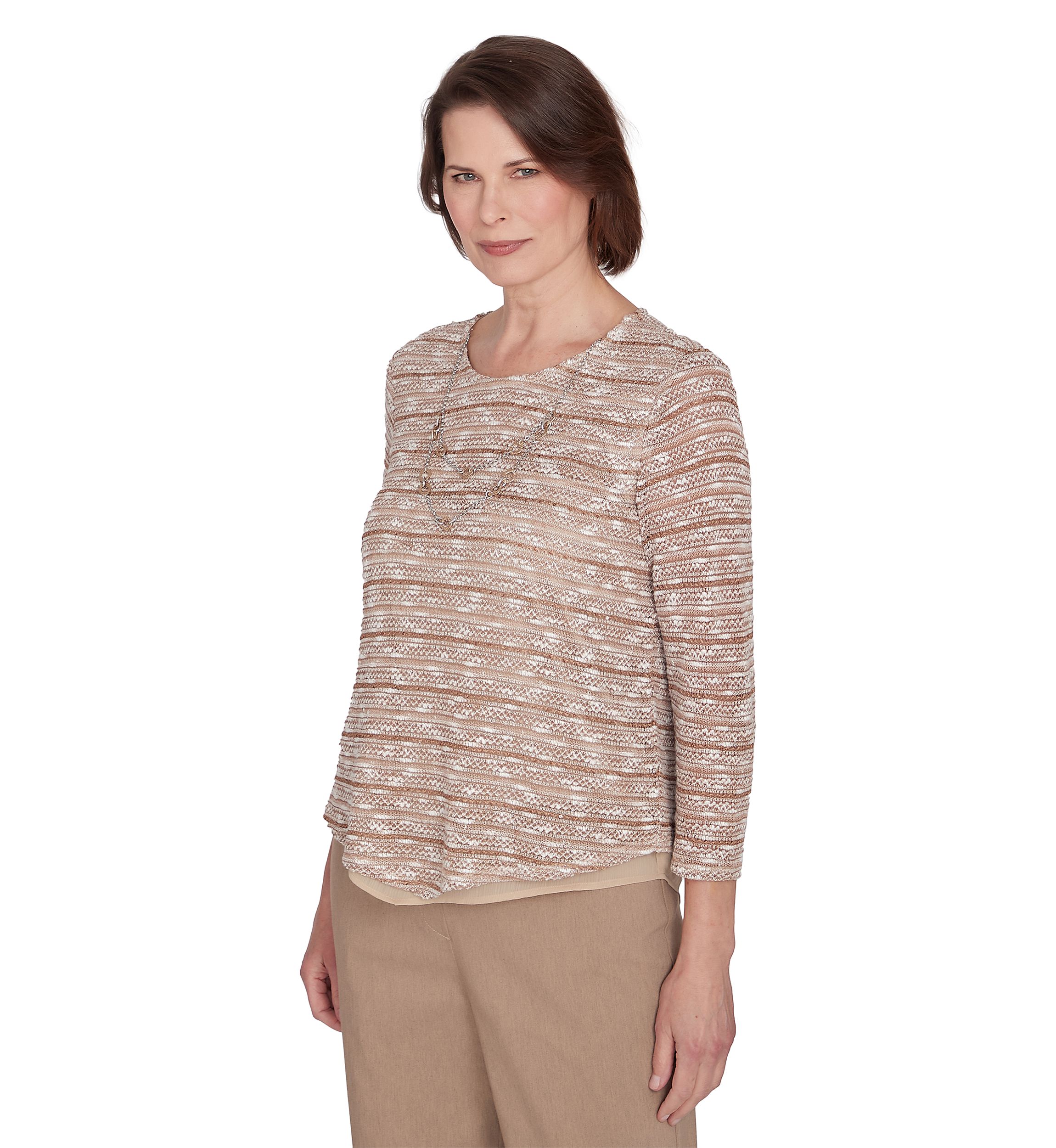 Petite Charm School Space Dye Texture Biadere Top
