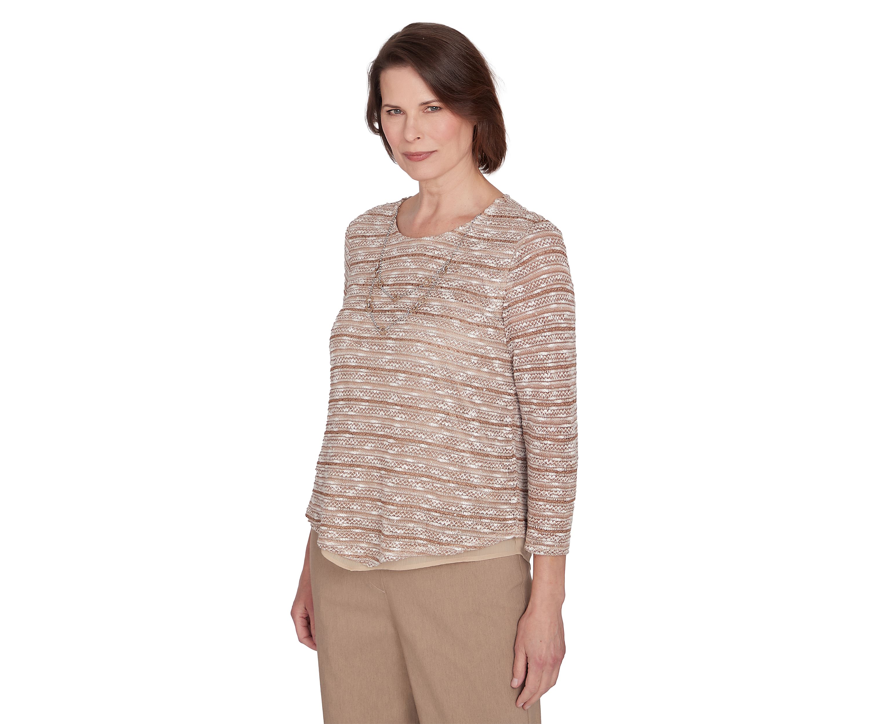 Petite Charm School Space Dye Texture Biadere Top