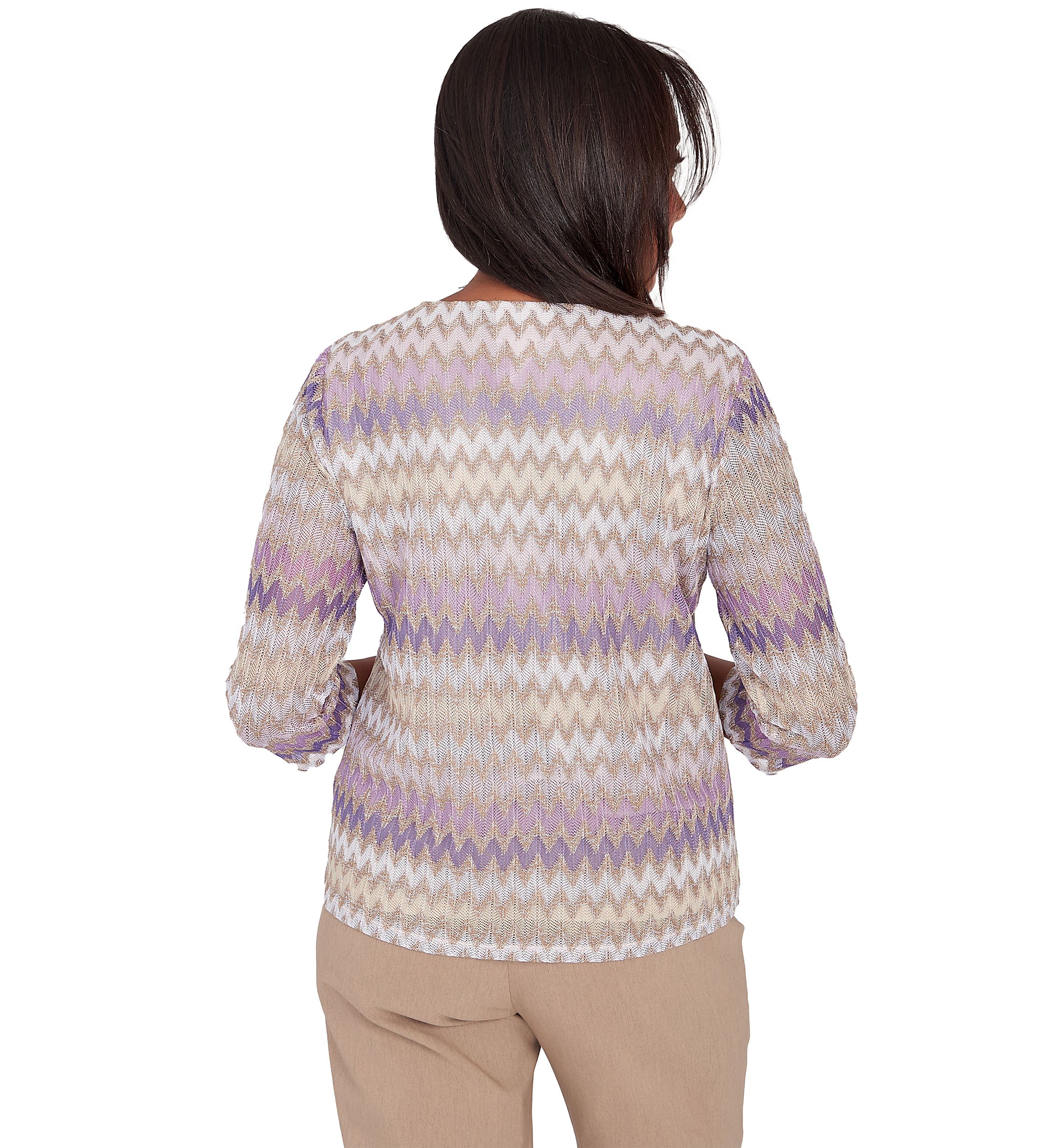 Petite Charm School Spliced Zig Zag Stripe Top