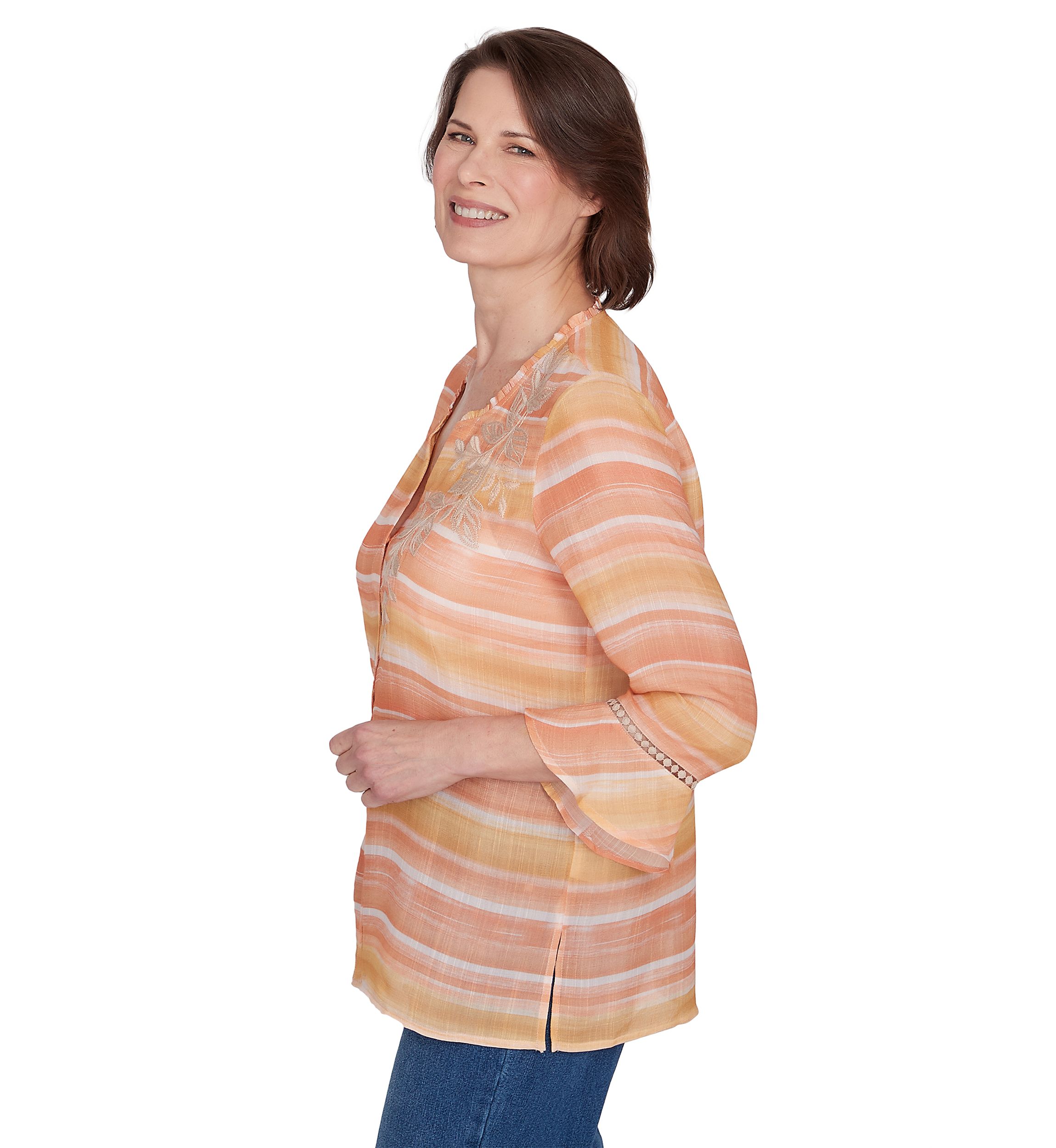 Womens Scottsdale Embroidered Stripe Top