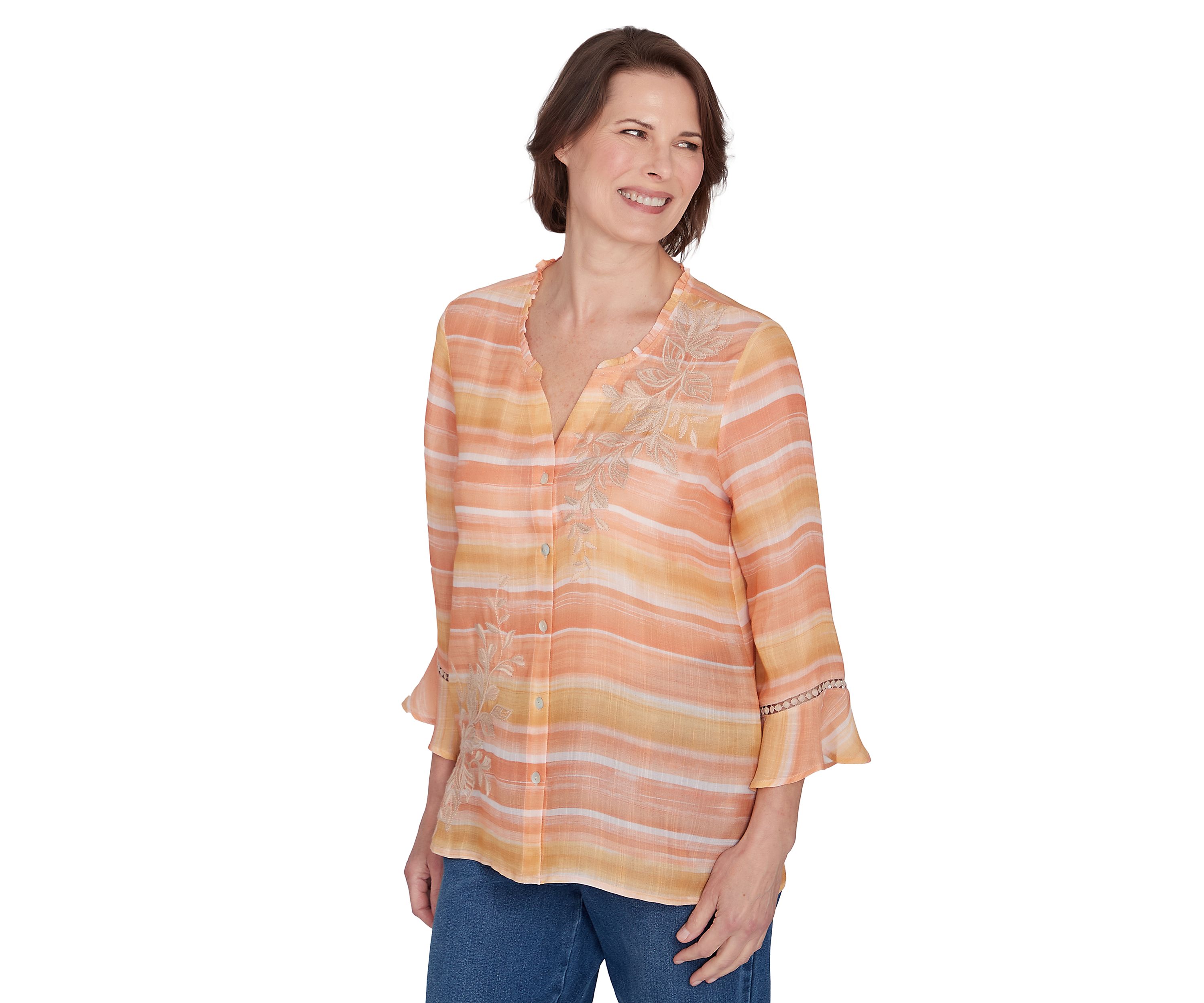 Womens Scottsdale Embroidered Stripe Top