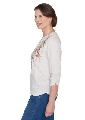 Women's Scottsdale Floral Embroidery Yoke Top