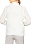 Womens Pointelle Scarf Sweater