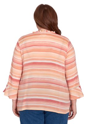 Plus Scottsdale Embroidered Stripe Top