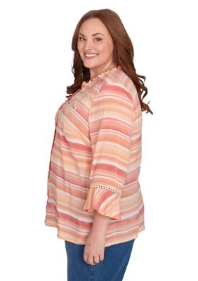 Plus Scottsdale Embroidered Stripe Top