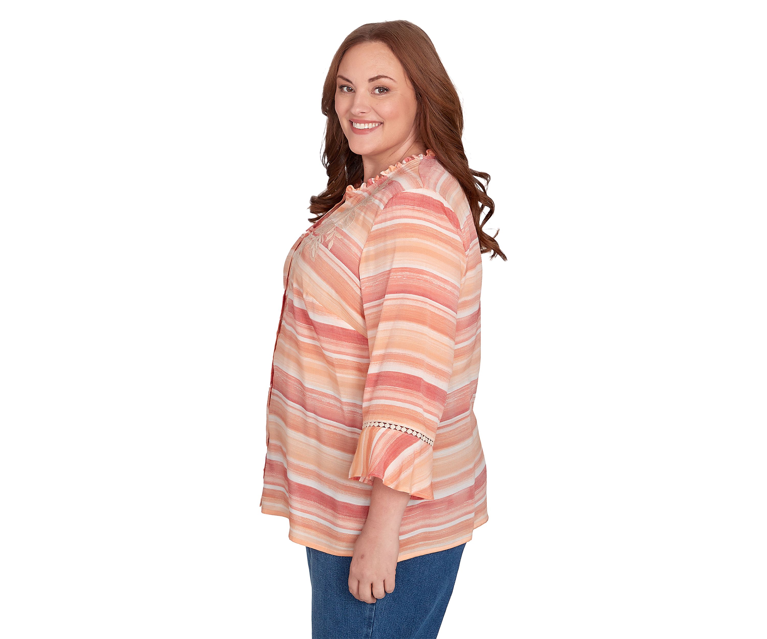 Plus Size Scottsdale Embroidered Stripe Top