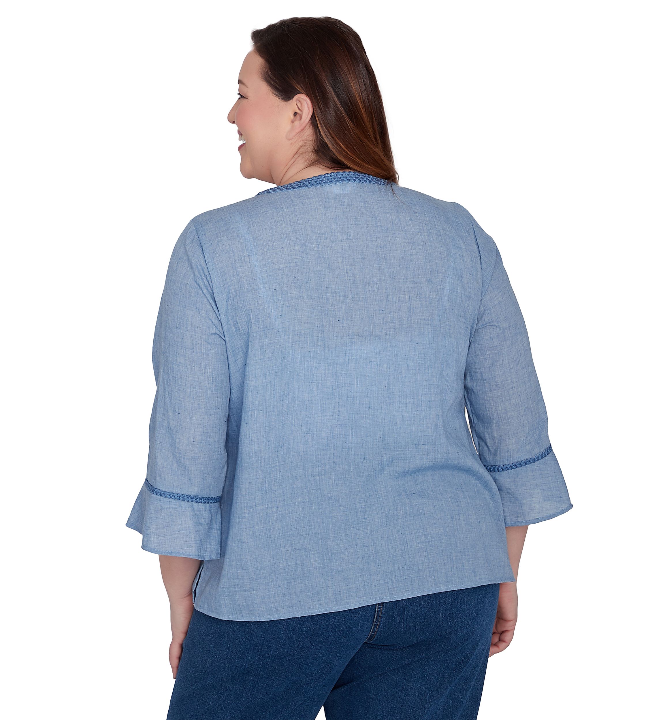 Plus Size Scottsdale Embroidered Scroll Center Blouse