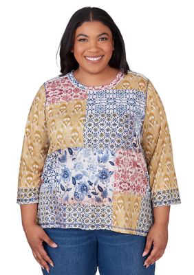 Plus Scottsdale Batik Patchwork Top