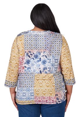 Plus Scottsdale Batik Patchwork Top