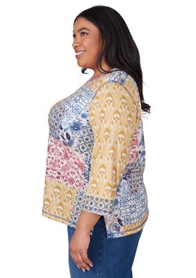 Plus Scottsdale Batik Patchwork Top