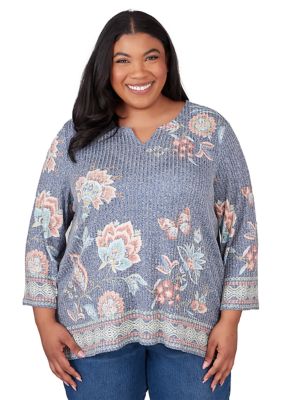 Plus Scottsdale Floral Border Top