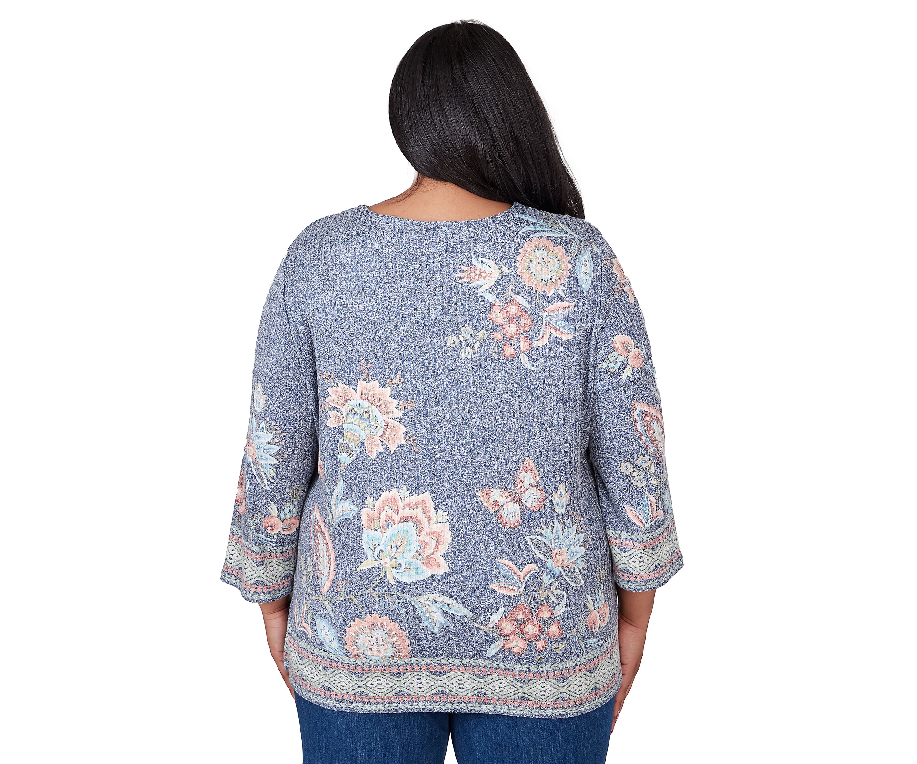 Plus Size Scottsdale Floral Border Top