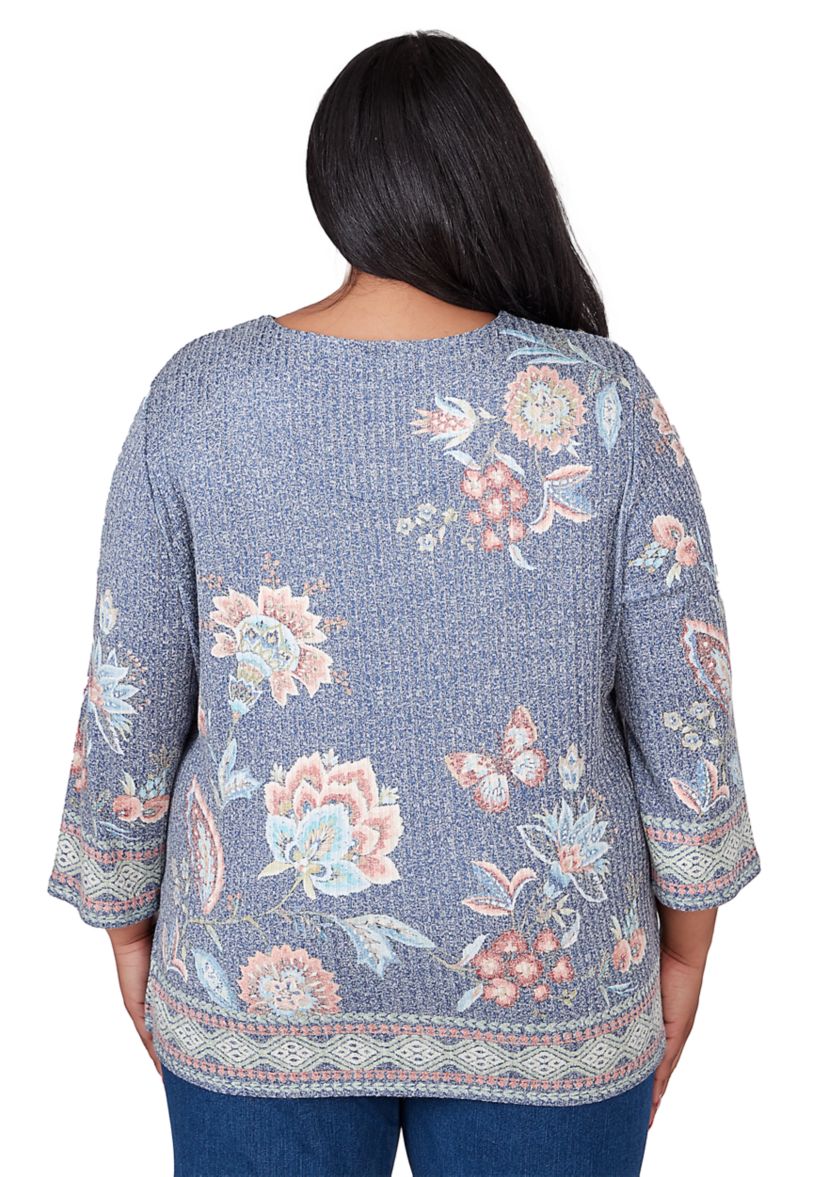 Plus Size Scottsdale Floral Border Top