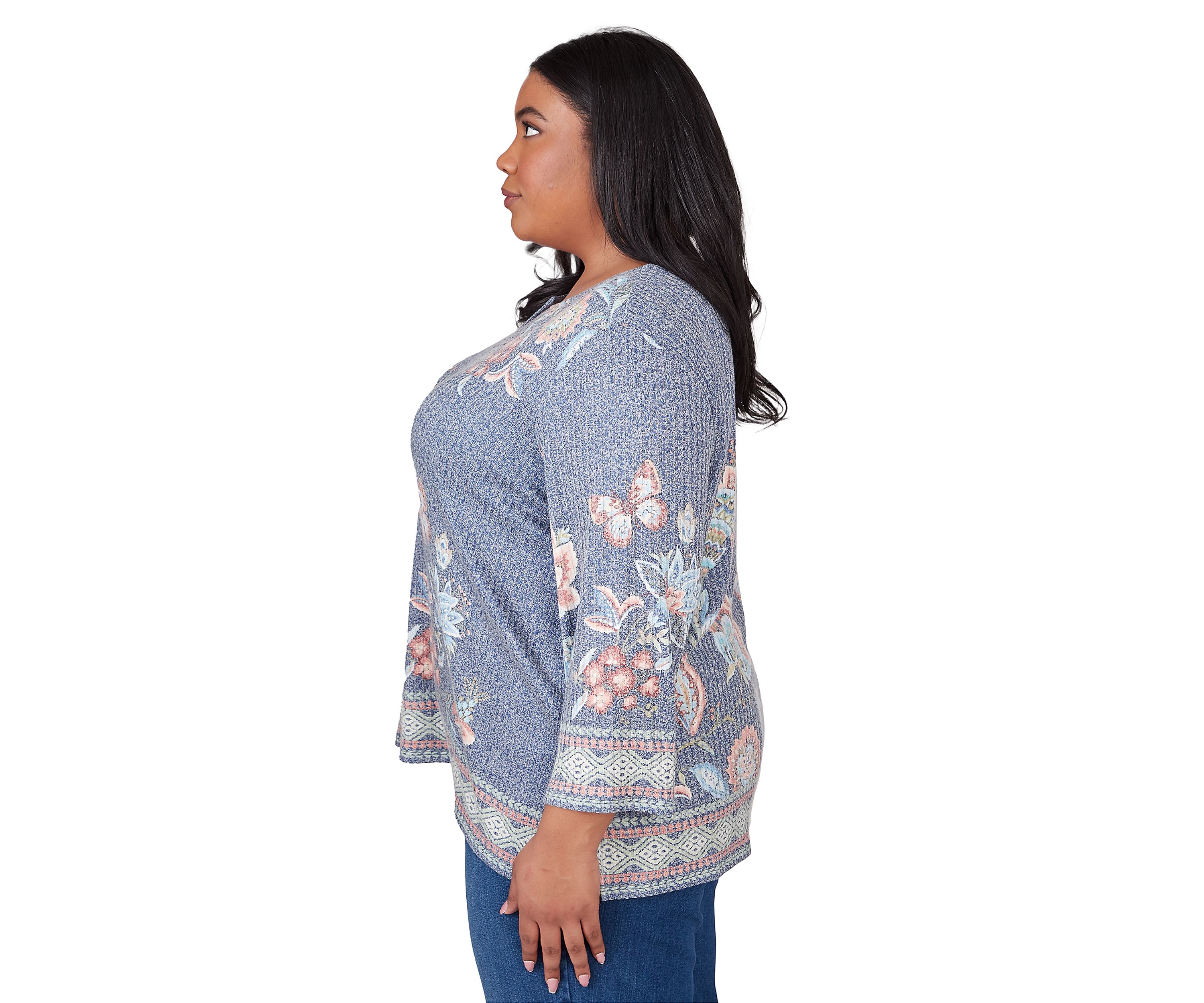 Plus Size Scottsdale Floral Border Top