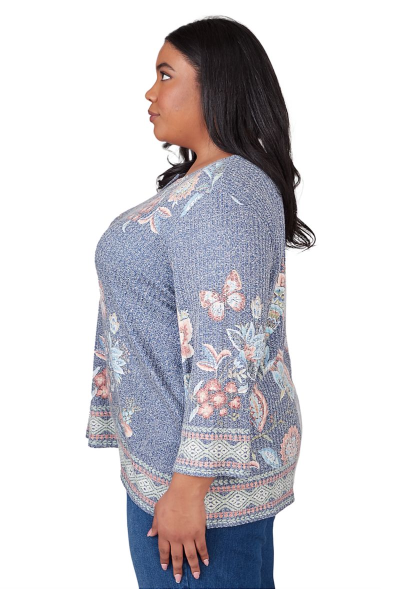 Plus Size Scottsdale Floral Border Top