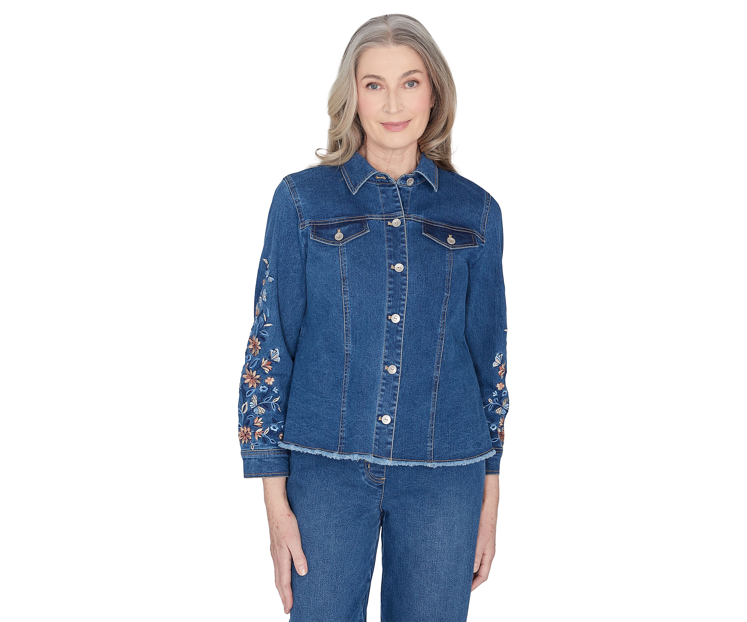 Petite Scottsdale Embroidered Fringe Jacket