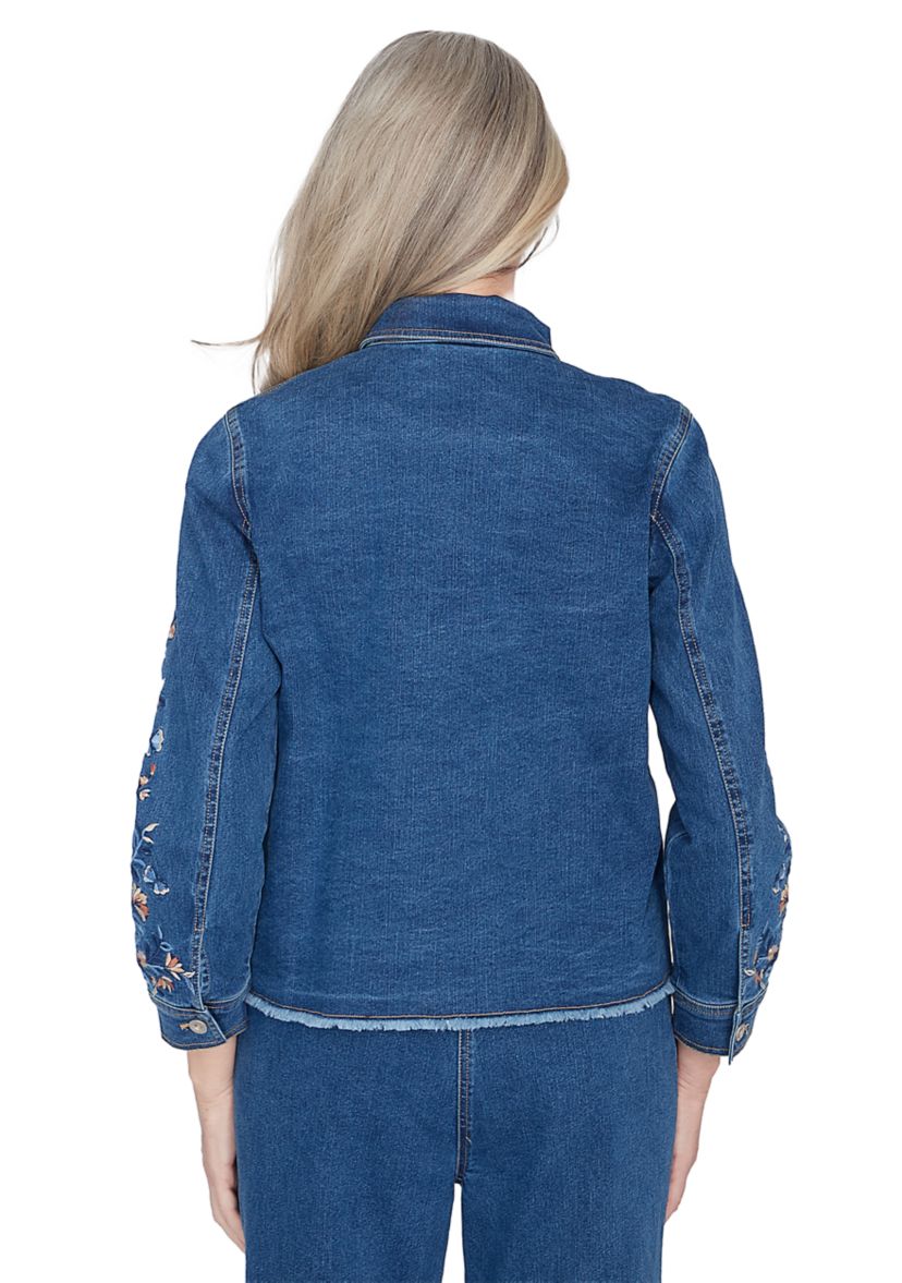 Petite Scottsdale Embroidered Fringe Jacket