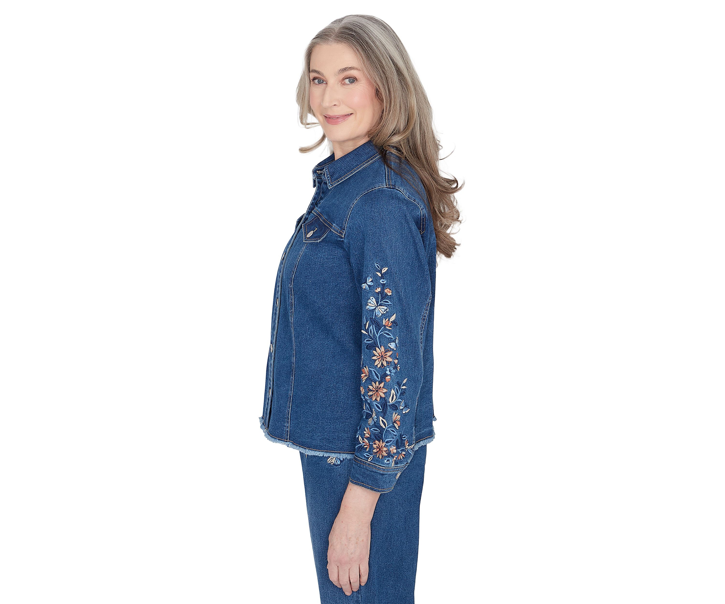 Petite Scottsdale Embroidered Fringe Jacket