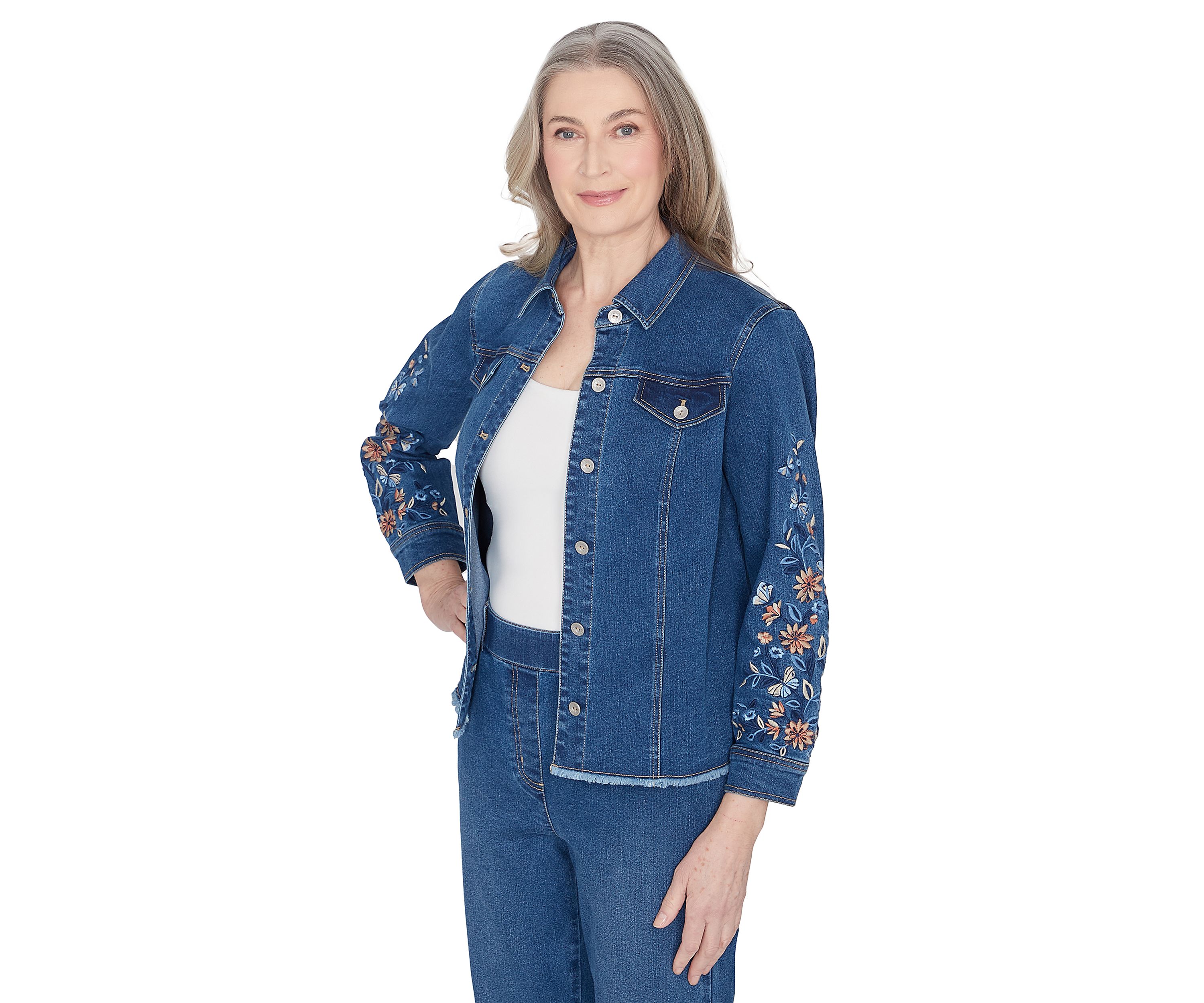 Petite Scottsdale Embroidered Fringe Jacket