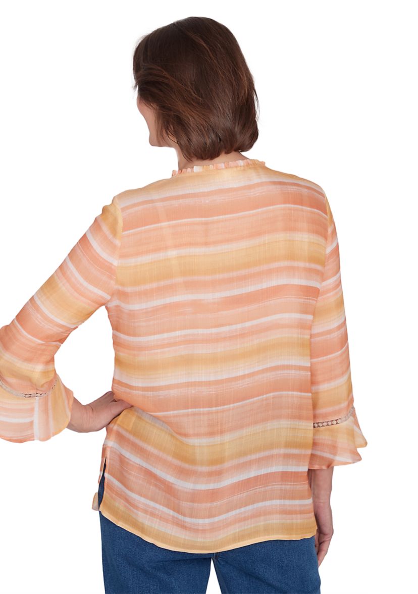 Petite Scottsdale Embroidered Stripe Top 