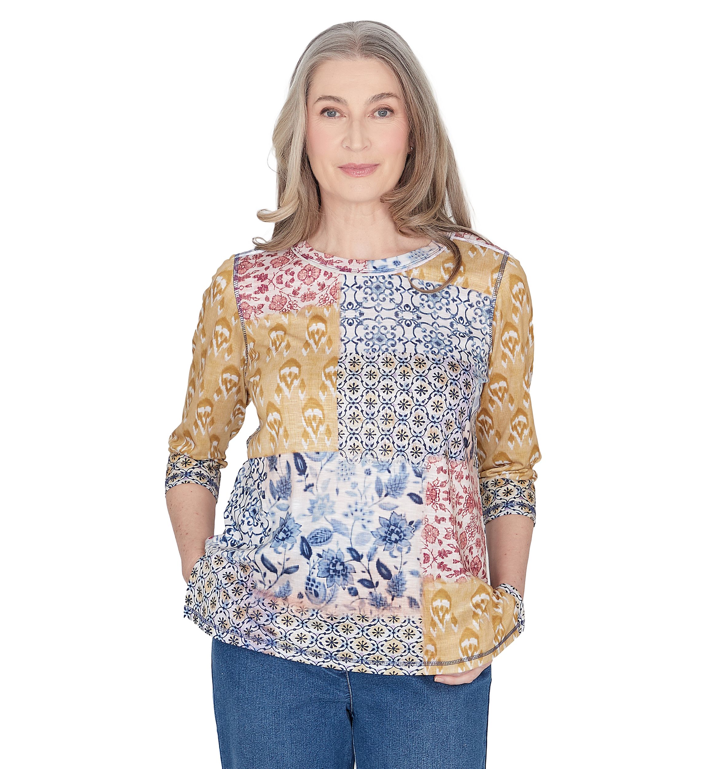 Petite Scottsdale Batik Patchwork Top 