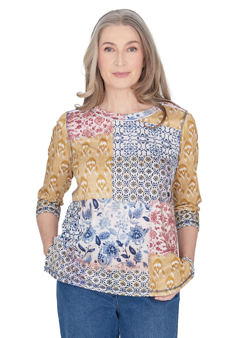 Petite Scottsdale Batik Patchwork Top 