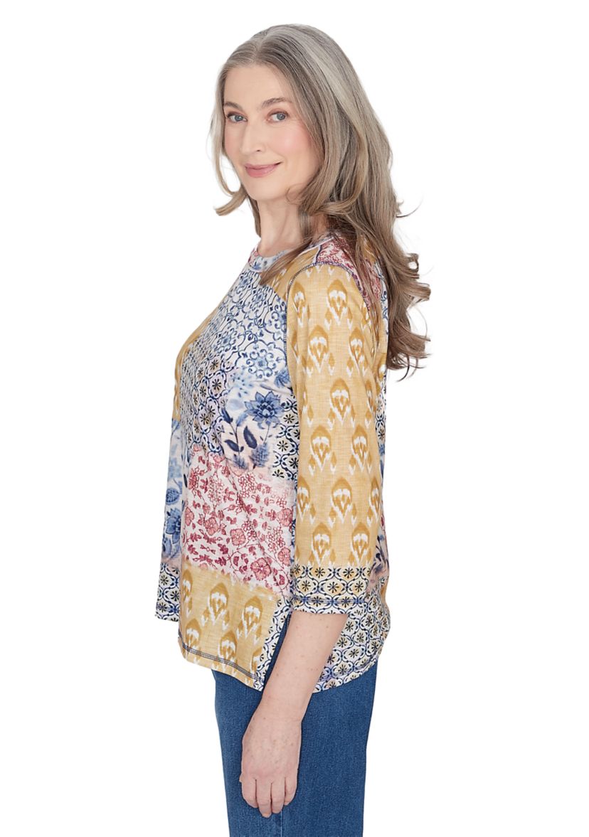 Petite Scottsdale Batik Patchwork Top 