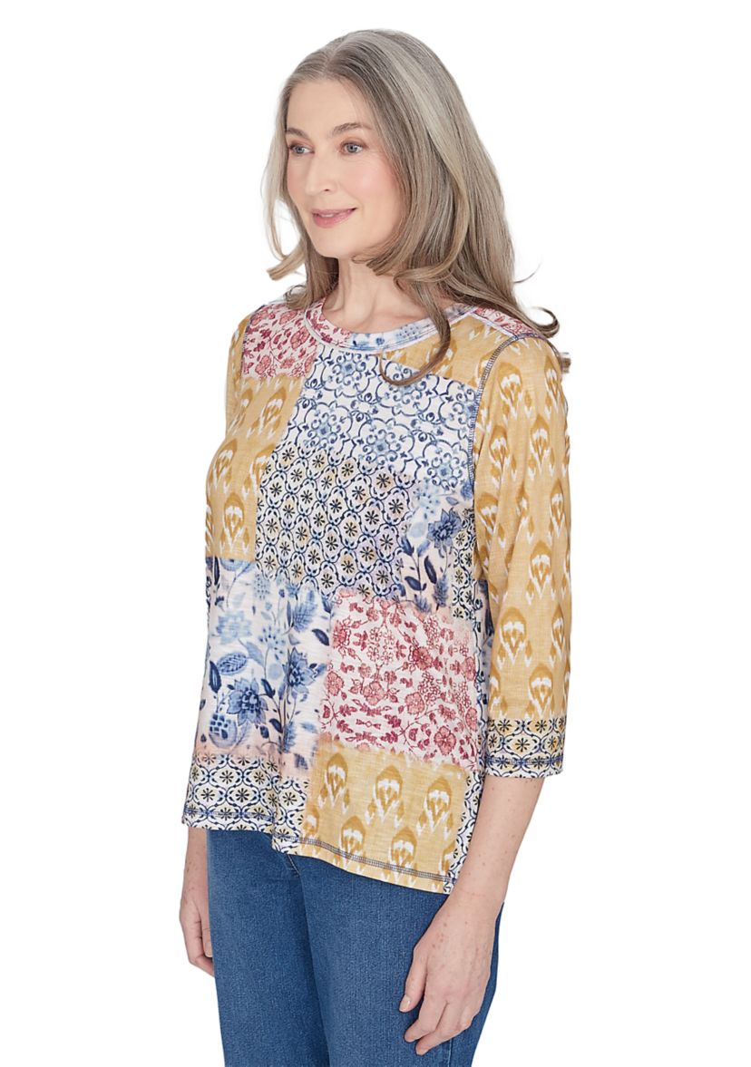 Petite Scottsdale Batik Patchwork Top 