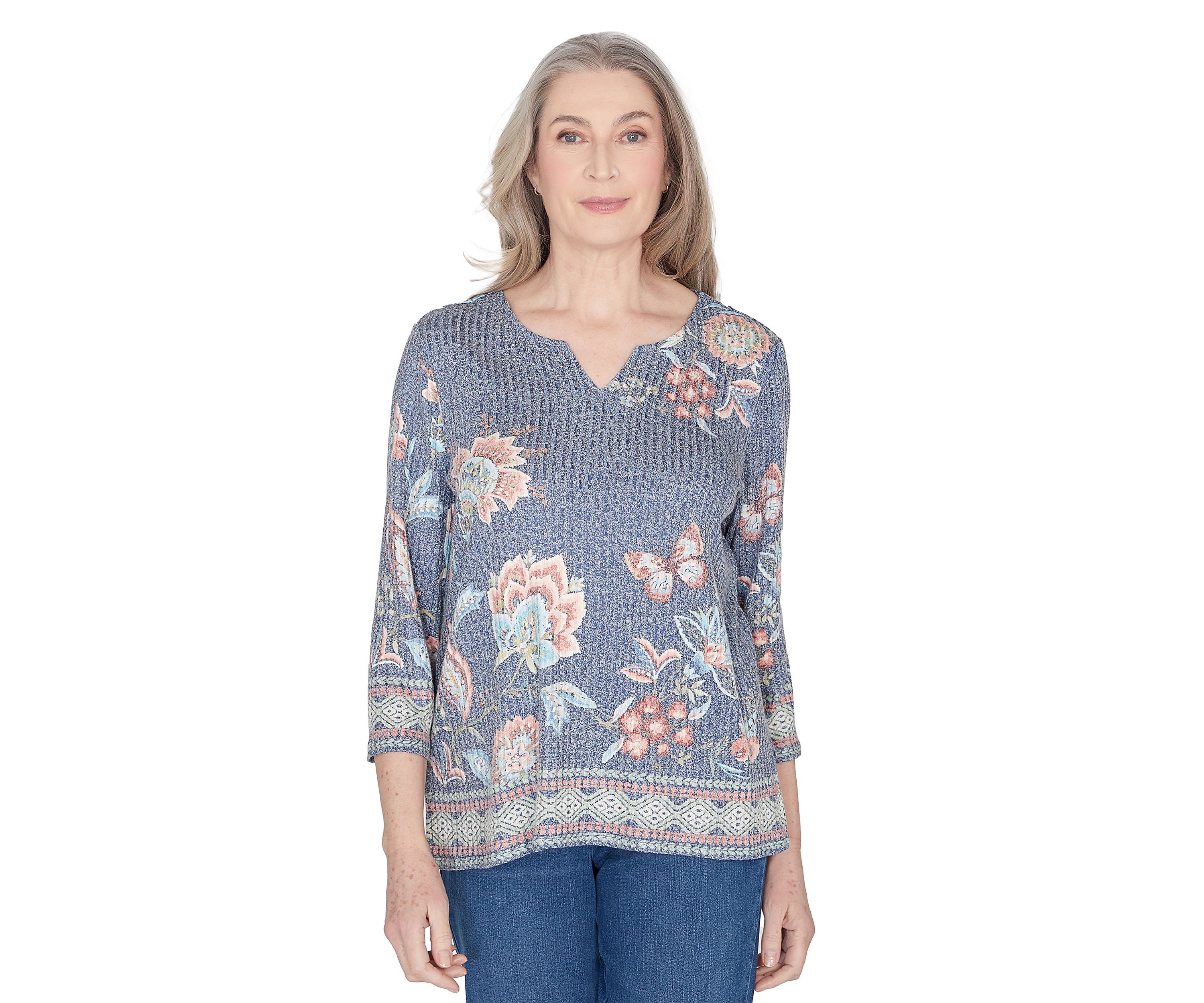 Petite Scottsdale Floral Border Top 
