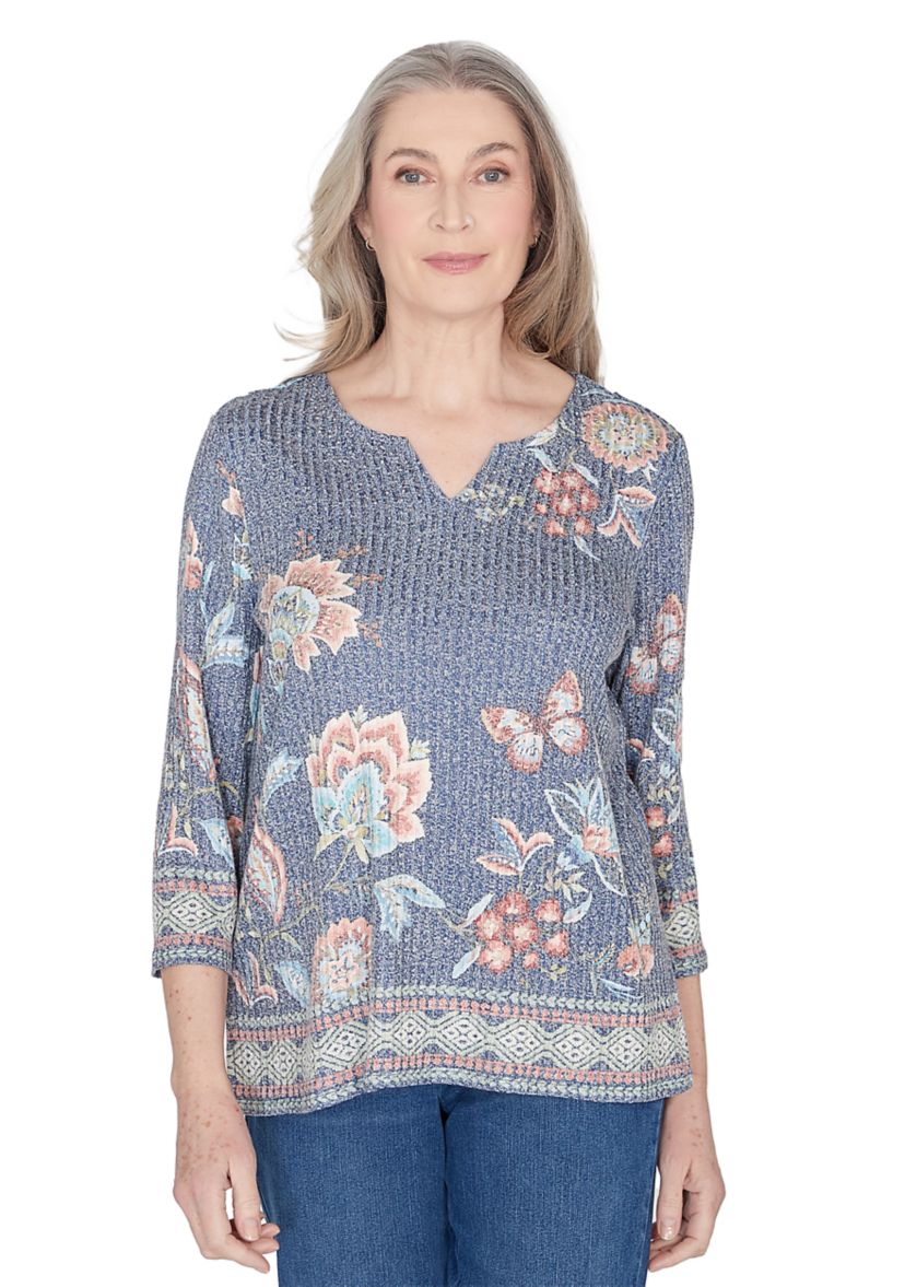 Petite Scottsdale Floral Border Top 