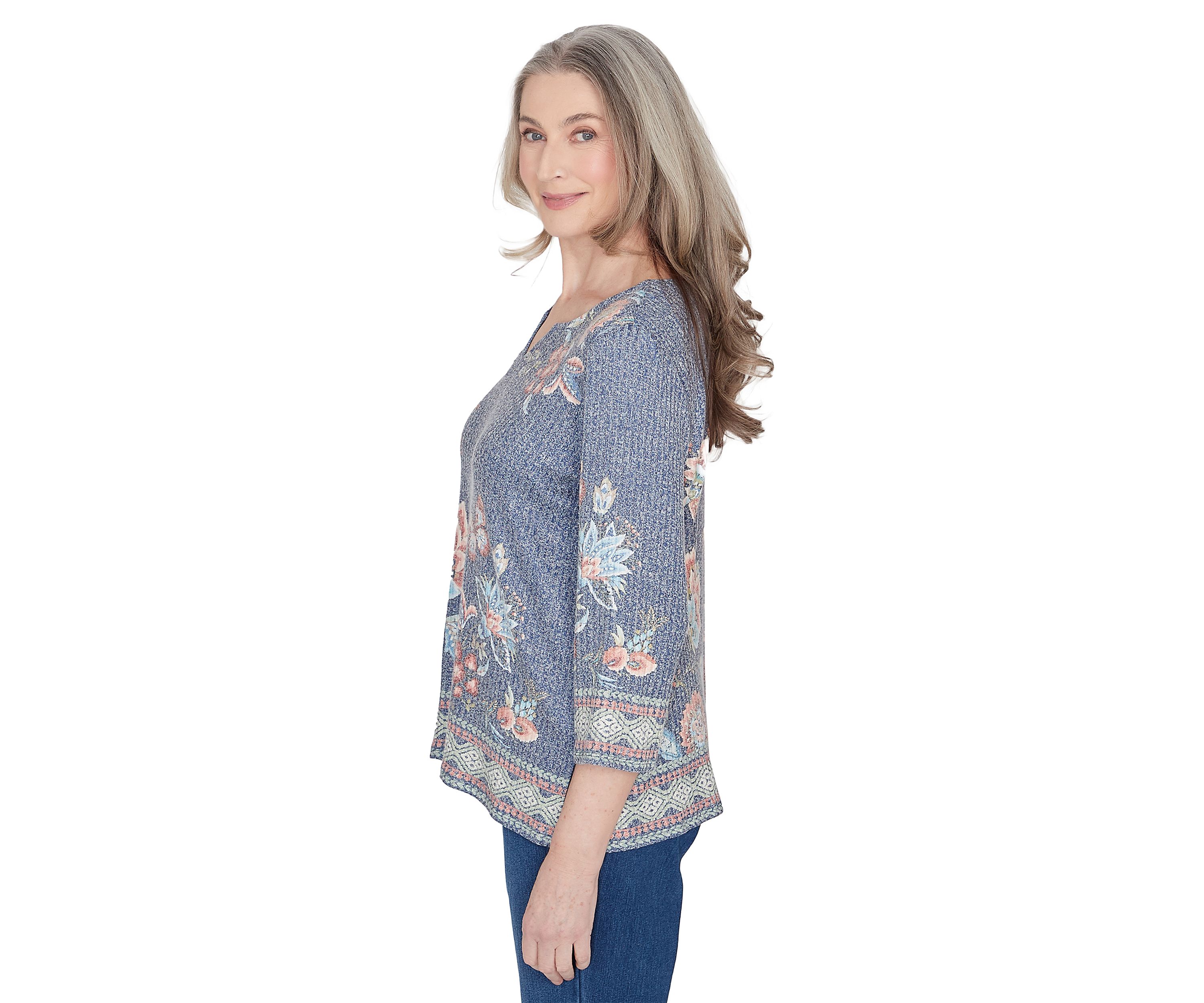 Petite Scottsdale Floral Border Top 