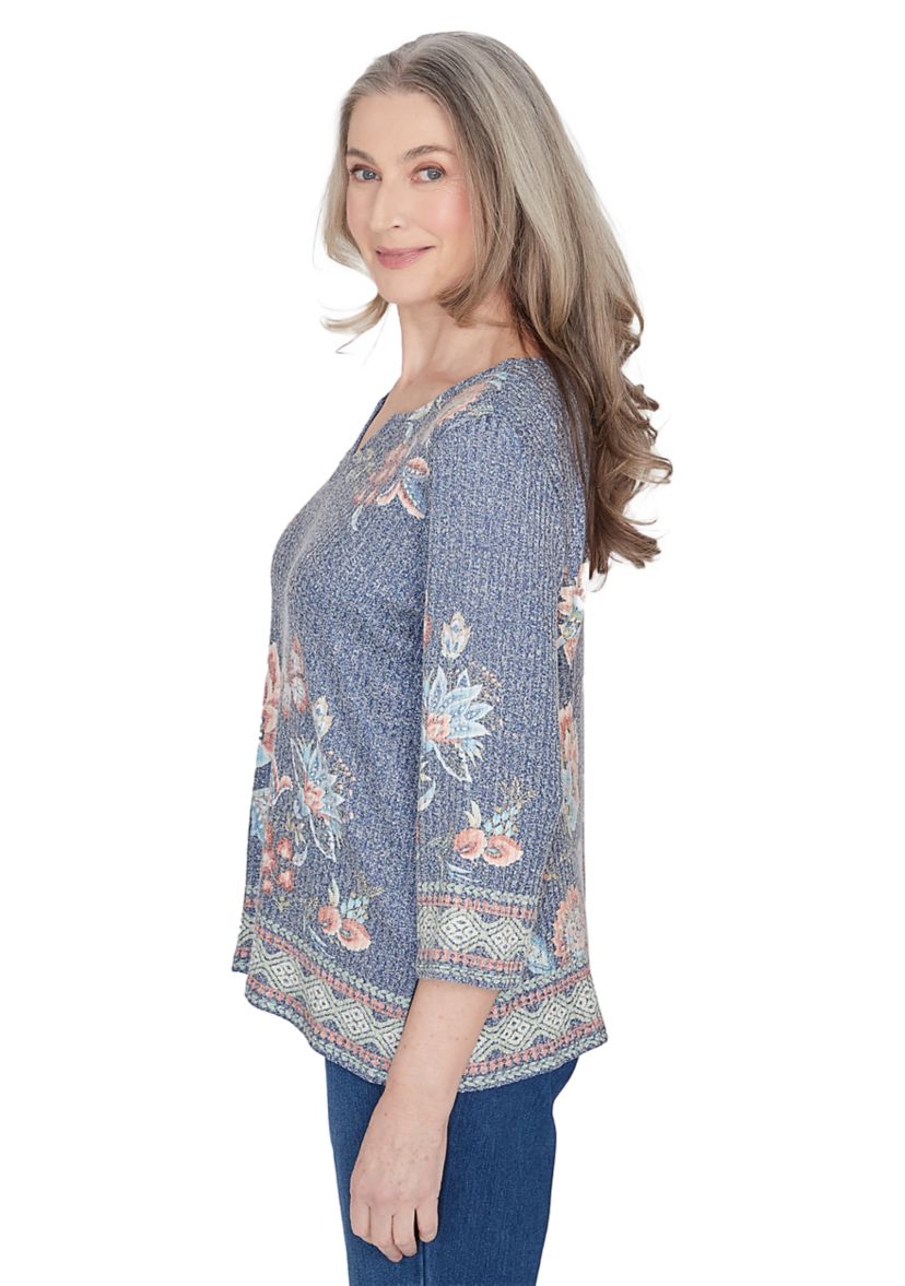 Petite Scottsdale Floral Border Top 